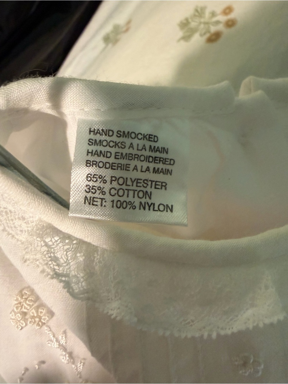White Smocked Long Formal Dress for baby girl (6 mths) - Picture 5 of 8